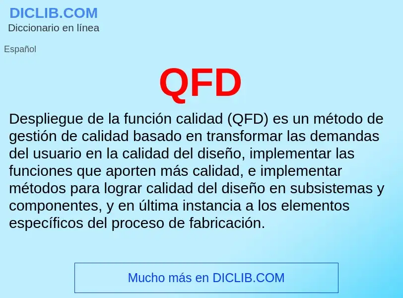 What is QFD - meaning and definition