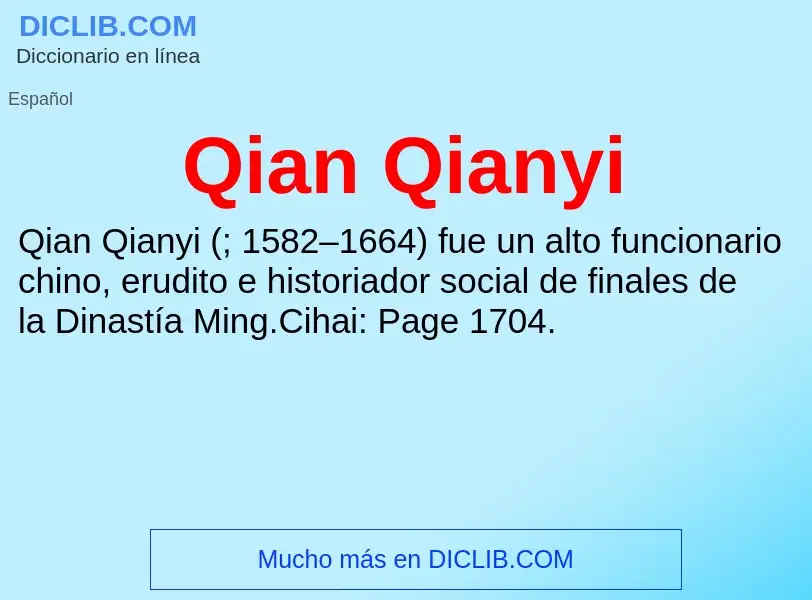 What is Qian Qianyi - meaning and definition