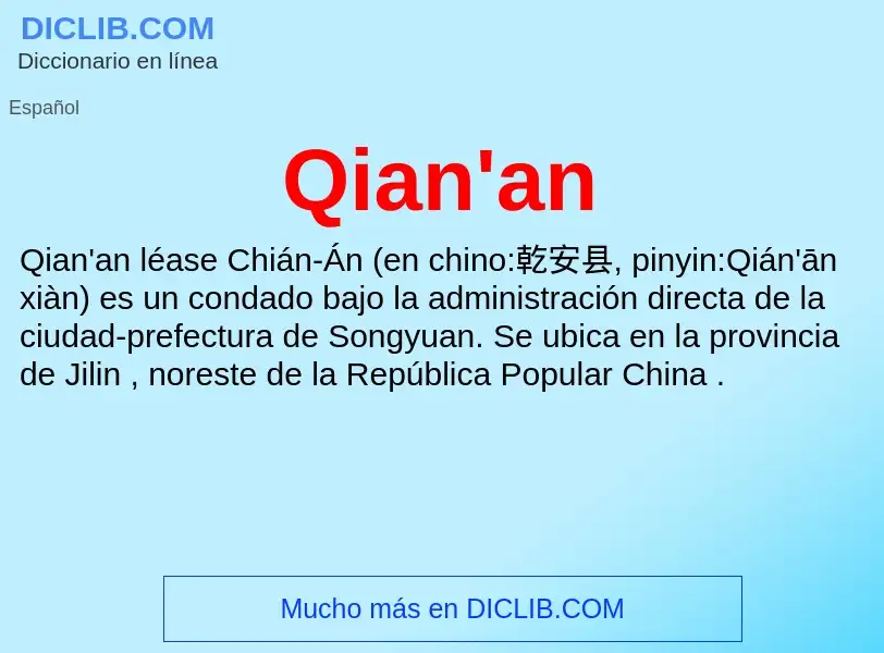 What is Qian'an - meaning and definition