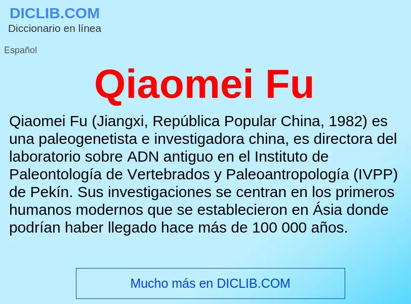 ¿Qué es Qiaomei Fu? - significado y definición