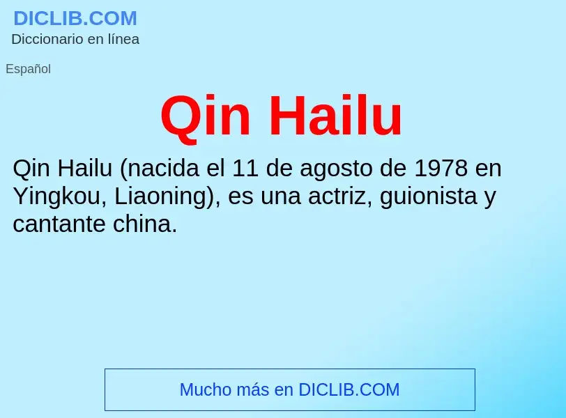 What is Qin Hailu - meaning and definition