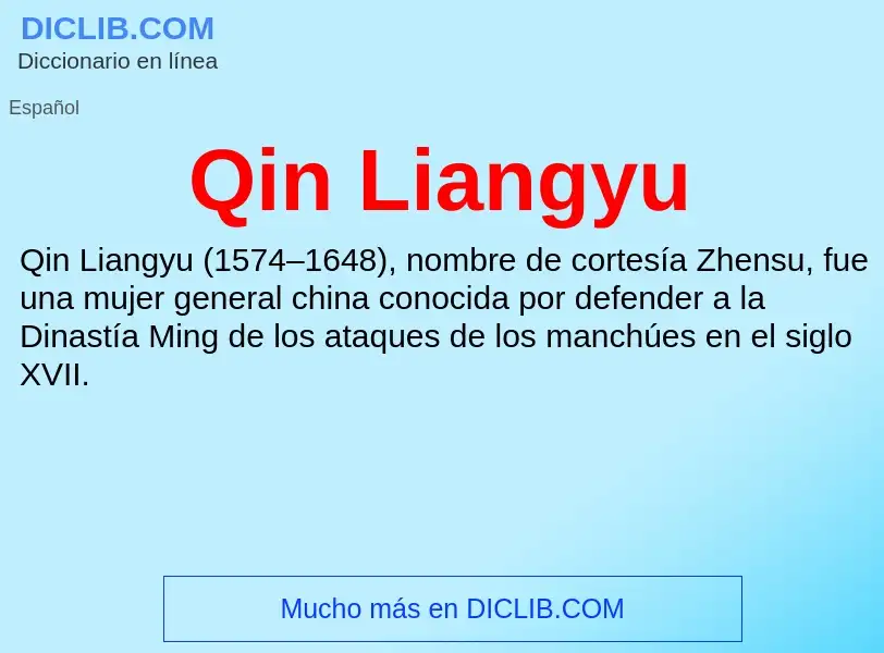 What is Qin Liangyu - meaning and definition