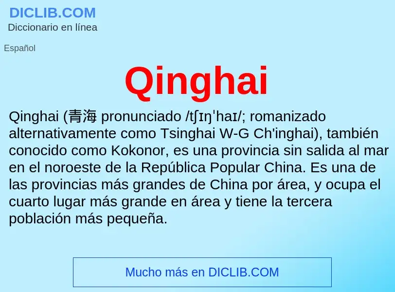 What is Qinghai - meaning and definition