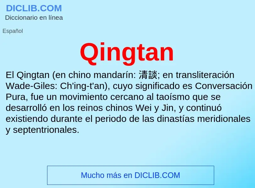 What is Qingtan - meaning and definition