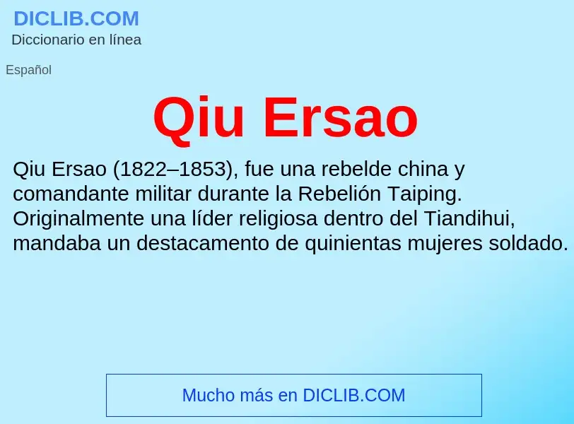 ¿Qué es Qiu Ersao? - significado y definición