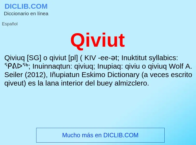 ¿Qué es Qiviut? - significado y definición