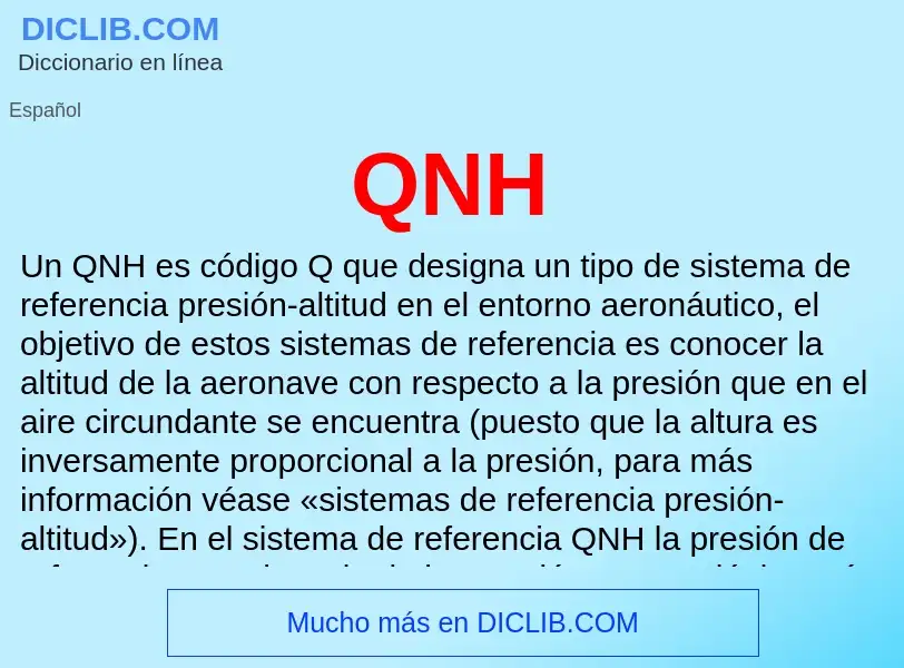 What is QNH - meaning and definition