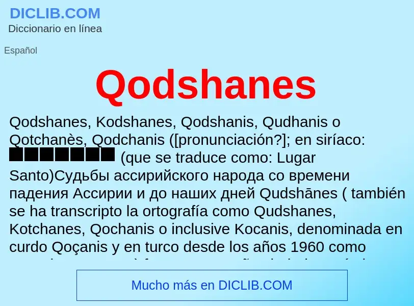 ¿Qué es Qodshanes? - significado y definición