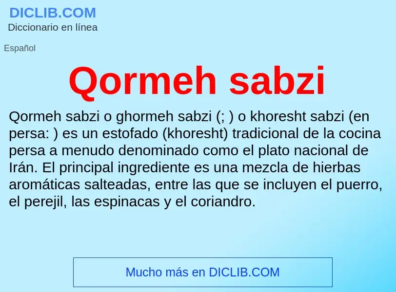 ¿Qué es Qormeh sabzi? - significado y definición