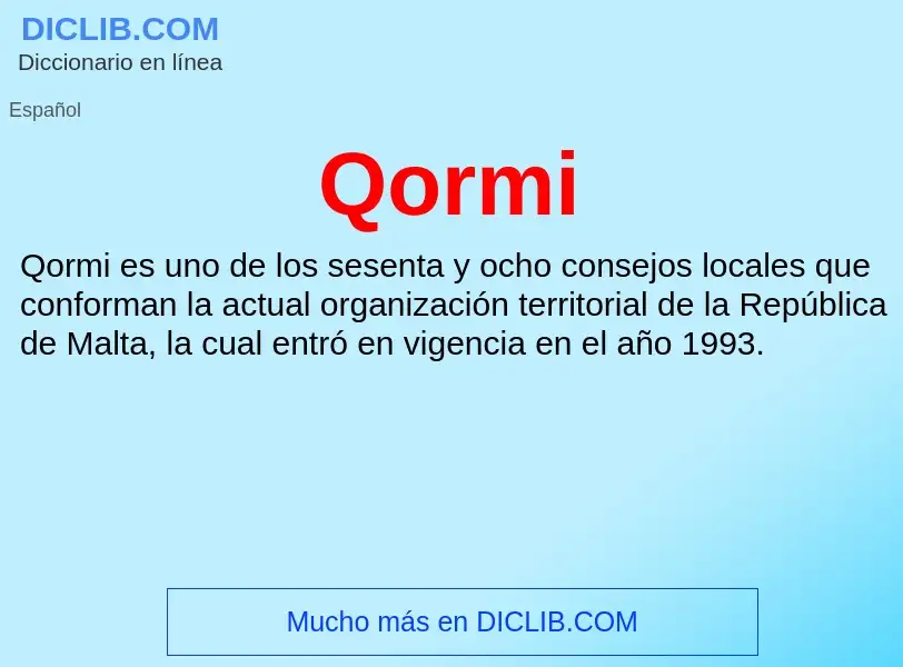 ¿Qué es Qormi? - significado y definición