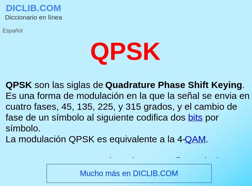 Qu'est-ce que QPSK  - définition