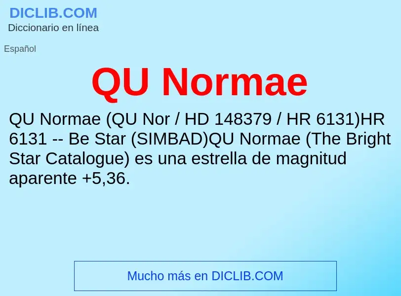 What is QU Normae - meaning and definition