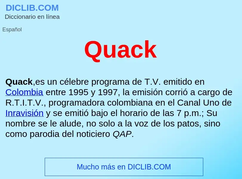 ¿Qué es Quack ? - significado y definición