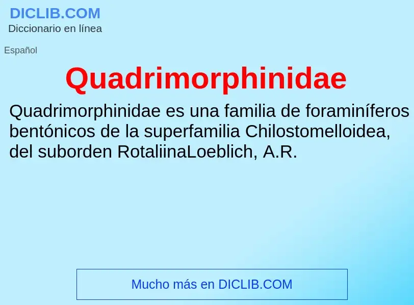 ¿Qué es Quadrimorphinidae? - significado y definición