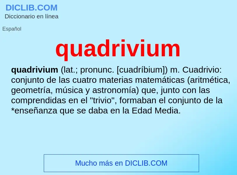 What is quadrivium - meaning and definition