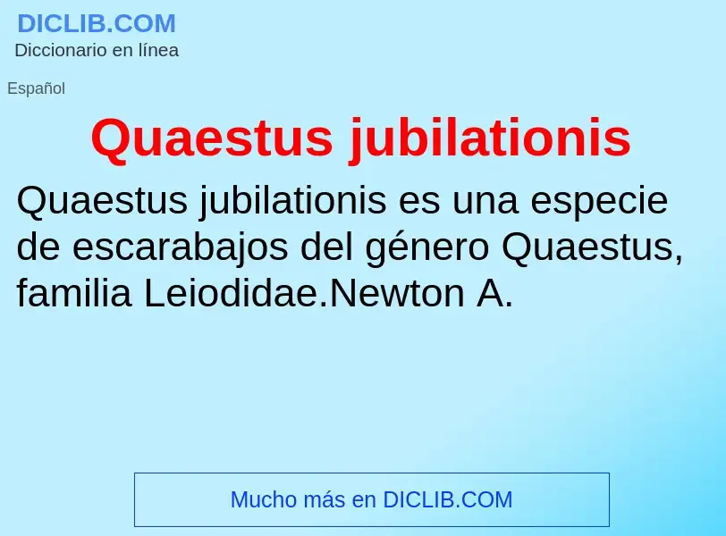 ¿Qué es Quaestus jubilationis? - significado y definición