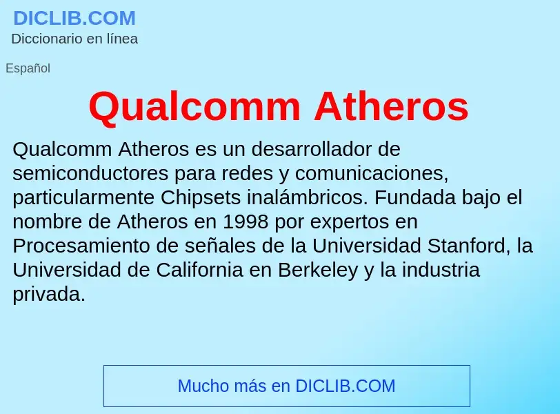 What is Qualcomm Atheros - meaning and definition