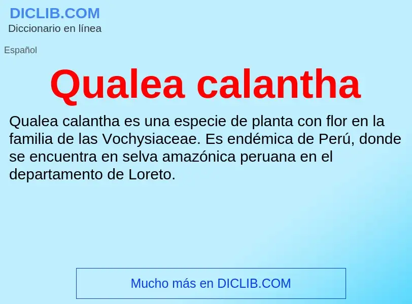 ¿Qué es Qualea calantha? - significado y definición