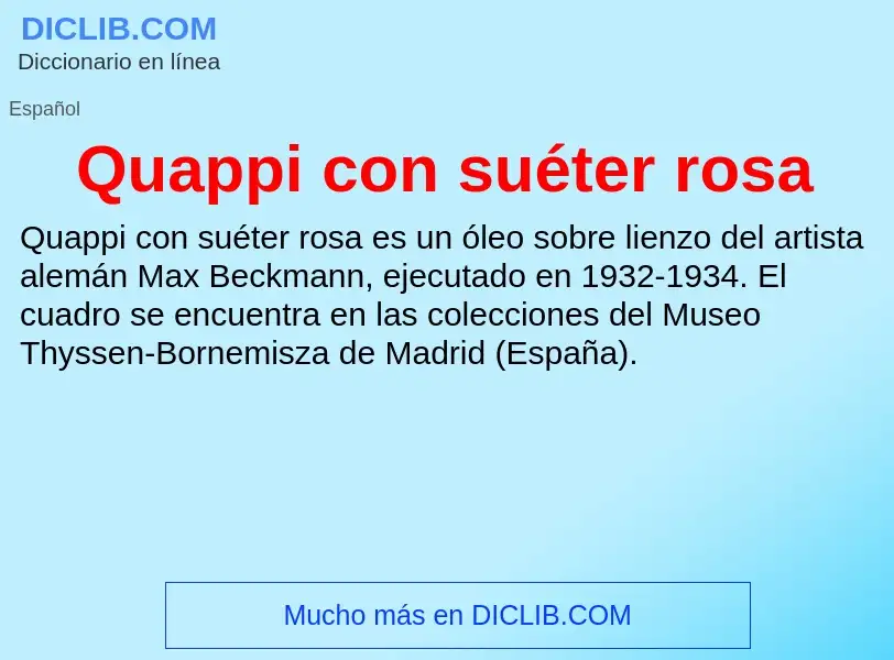 ¿Qué es Quappi con suéter rosa? - significado y definición