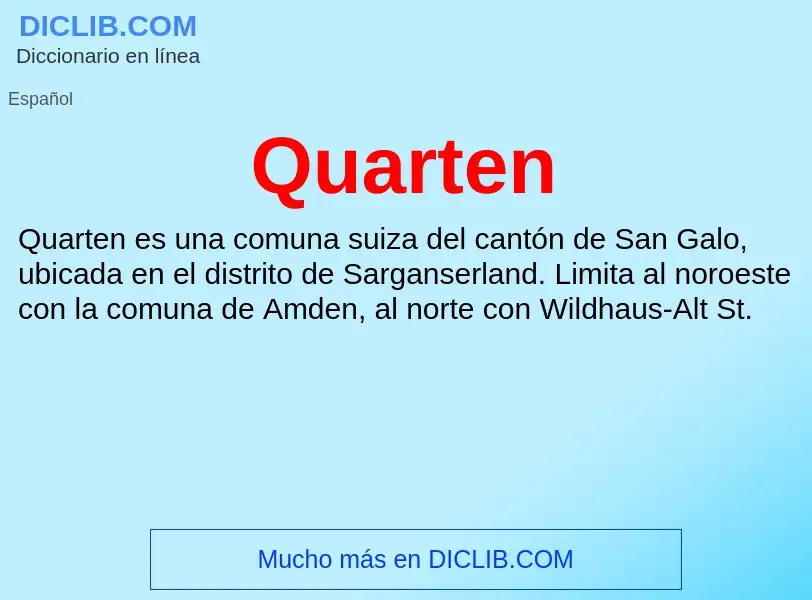 ¿Qué es Quarten? - significado y definición