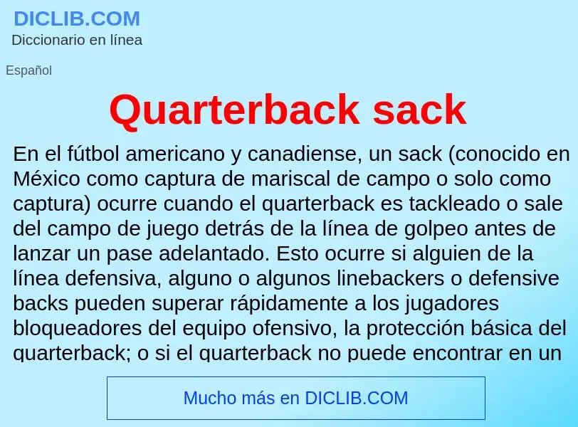 Τι είναι Quarterback sack - ορισμός