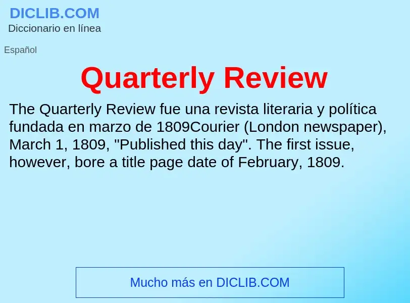 Τι είναι Quarterly Review - ορισμός