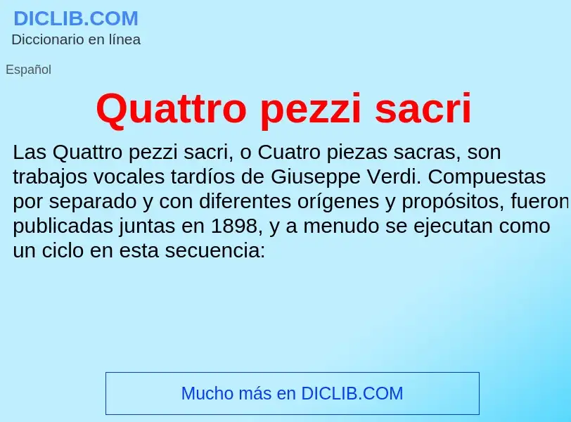 ¿Qué es Quattro pezzi sacri? - significado y definición