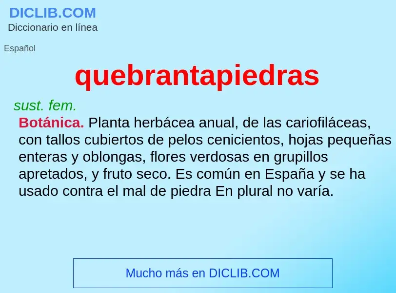 ¿Qué es quebrantapiedras? - significado y definición