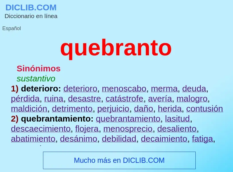 Was ist quebranto - Definition