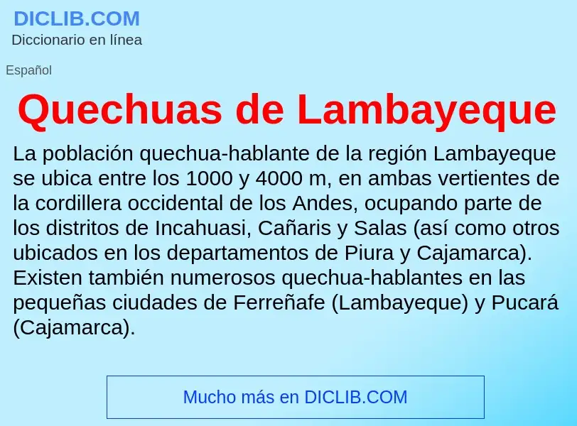 Τι είναι Quechuas de Lambayeque - ορισμός