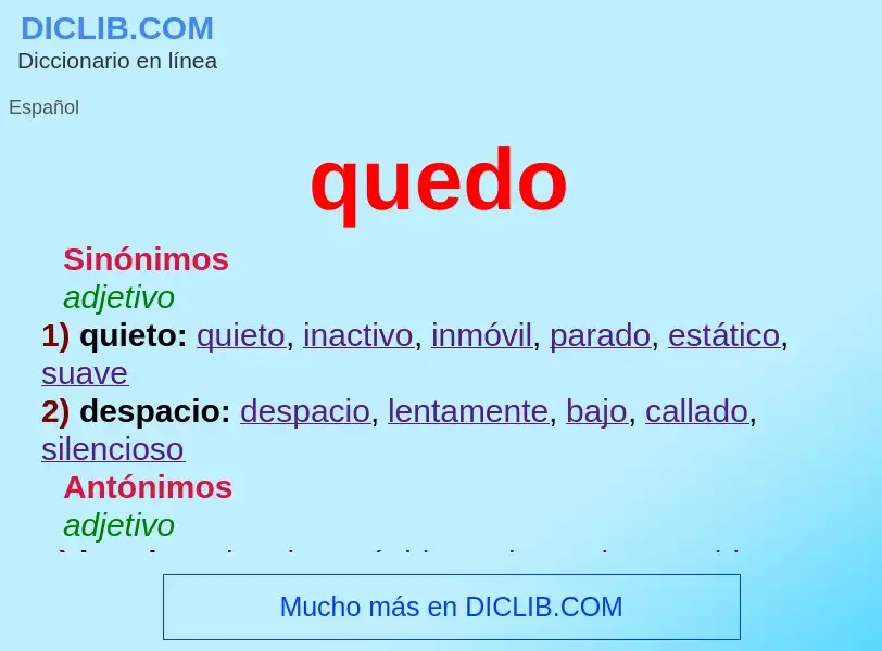 What is quedo - definition