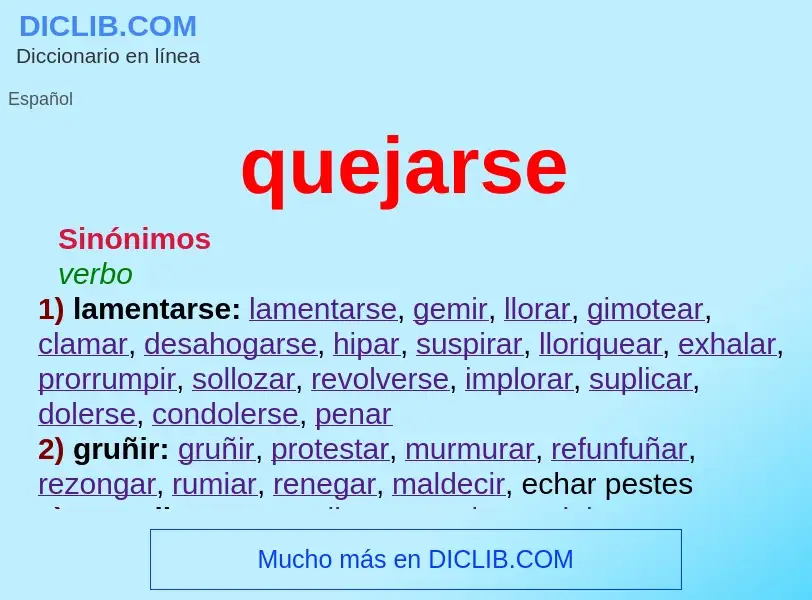 Wat is quejarse - definition