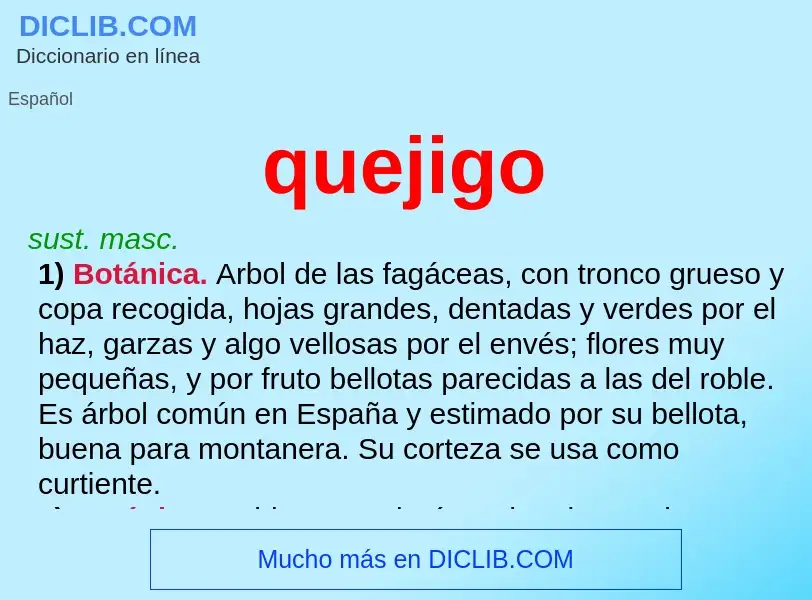 ¿Qué es quejigo? - significado y definición