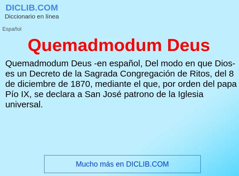 ¿Qué es Quemadmodum Deus? - significado y definición