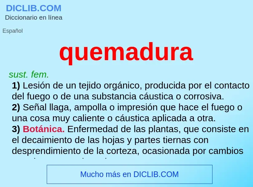 What is quemadura - meaning and definition