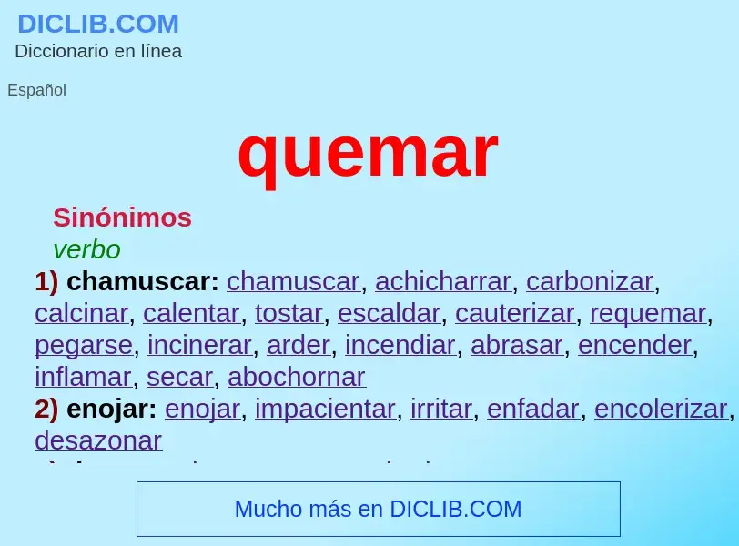 What is quemar - definition