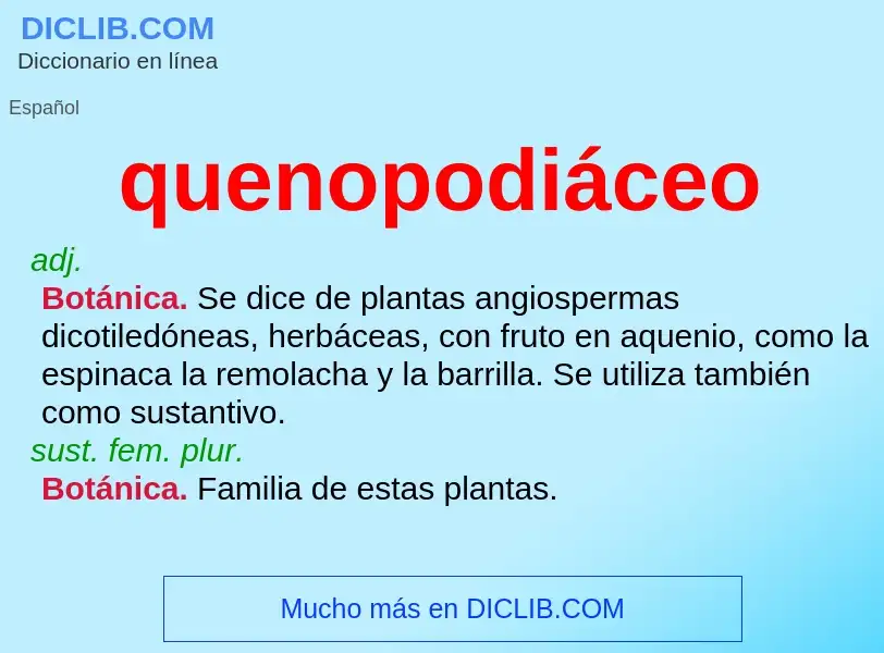 ¿Qué es quenopodiáceo? - significado y definición