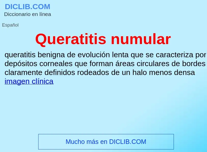 ¿Qué es Queratitis numular? - significado y definición