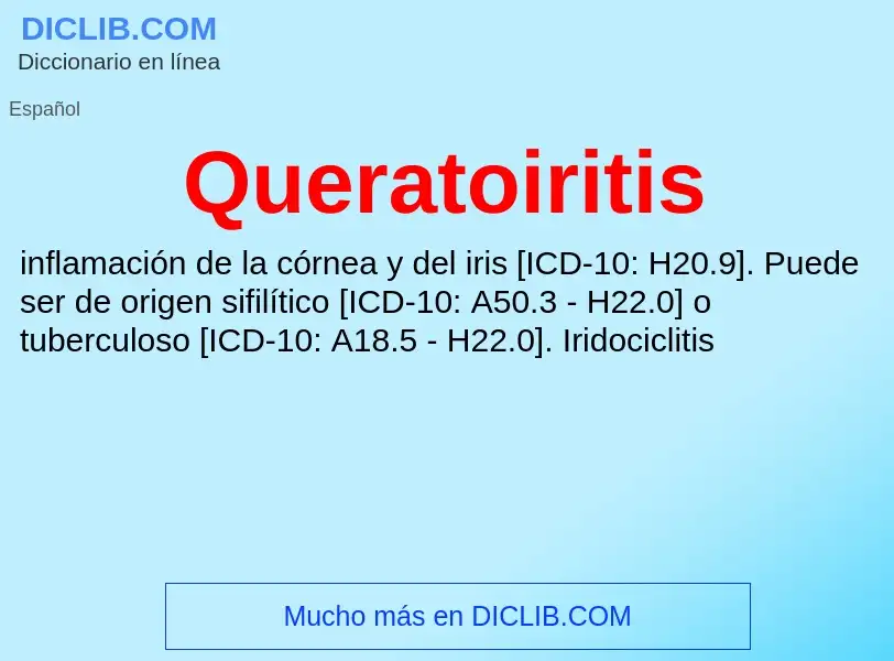 ¿Qué es Queratoiritis? - significado y definición