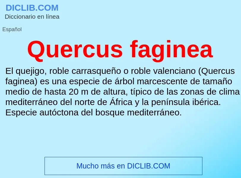 ¿Qué es Quercus faginea? - significado y definición