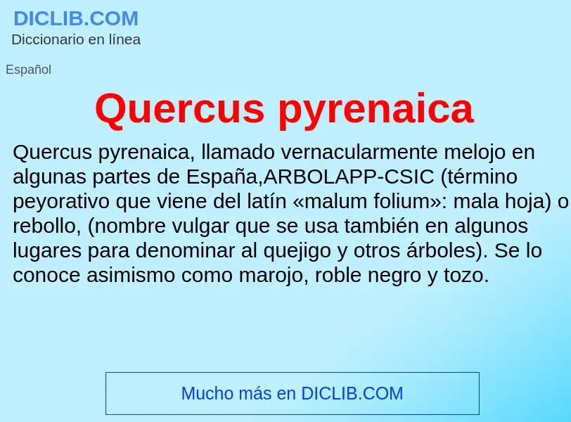 ¿Qué es Quercus pyrenaica? - significado y definición