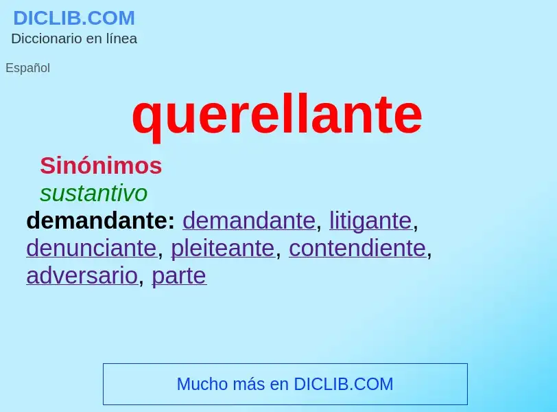 O que é querellante - definição, significado, conceito