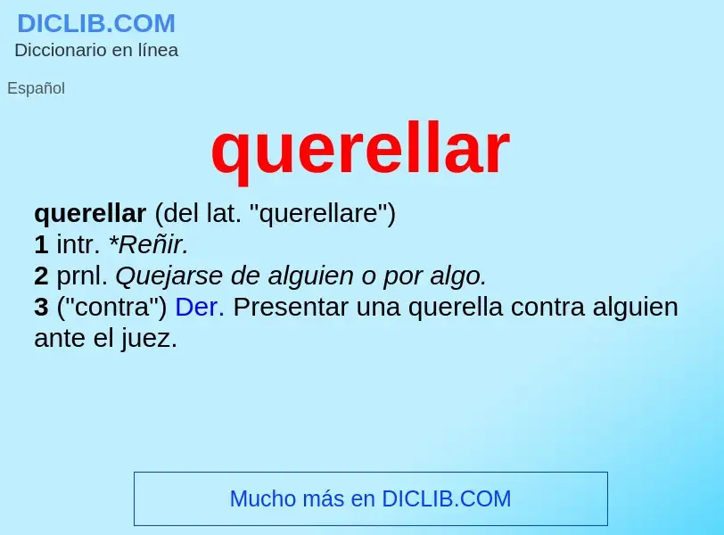 What is querellar - meaning and definition