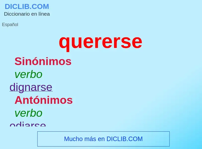 O que é quererse - definição, significado, conceito