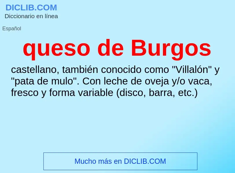 Che cos'è queso de Burgos - definizione