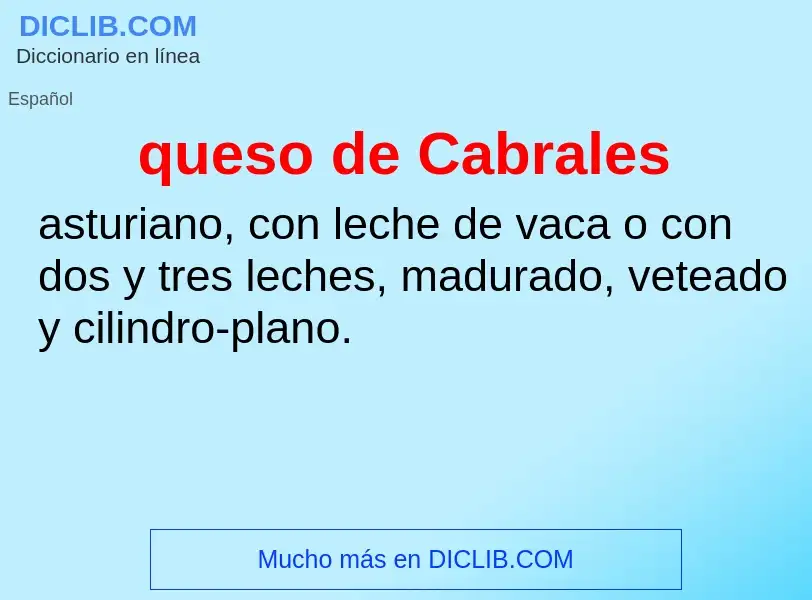 What is queso de Cabrales - definition