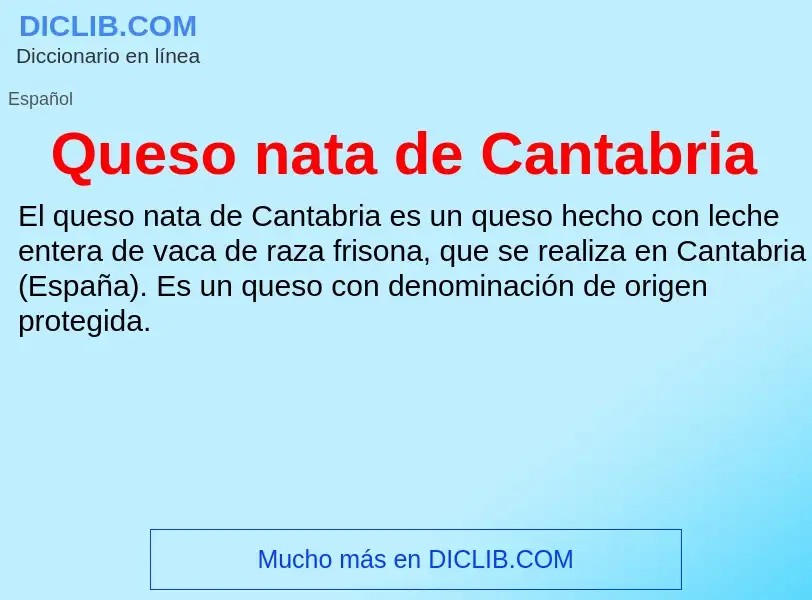 What is Queso nata de Cantabria - definition