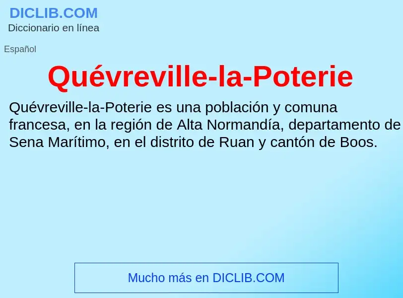 ¿Qué es Quévreville-la-Poterie? - significado y definición