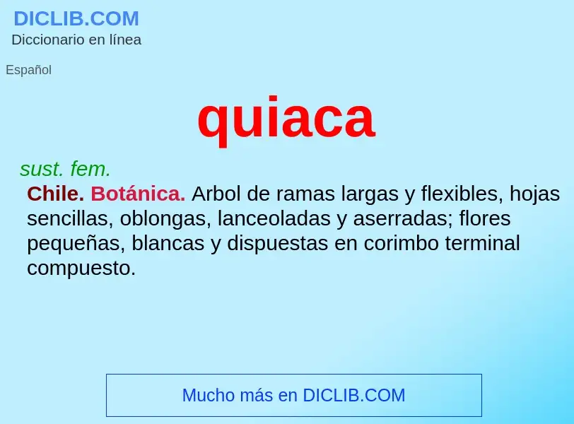 ¿Qué es quiaca? - significado y definición