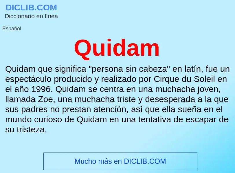 ¿Qué es Quidam? - significado y definición